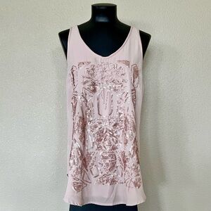 Mossimo Supply Co Pink Graphic Tank Top